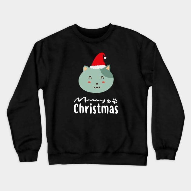 Meowy Christmas Kawaii Cat. Crewneck Sweatshirt by Marzuqi che rose